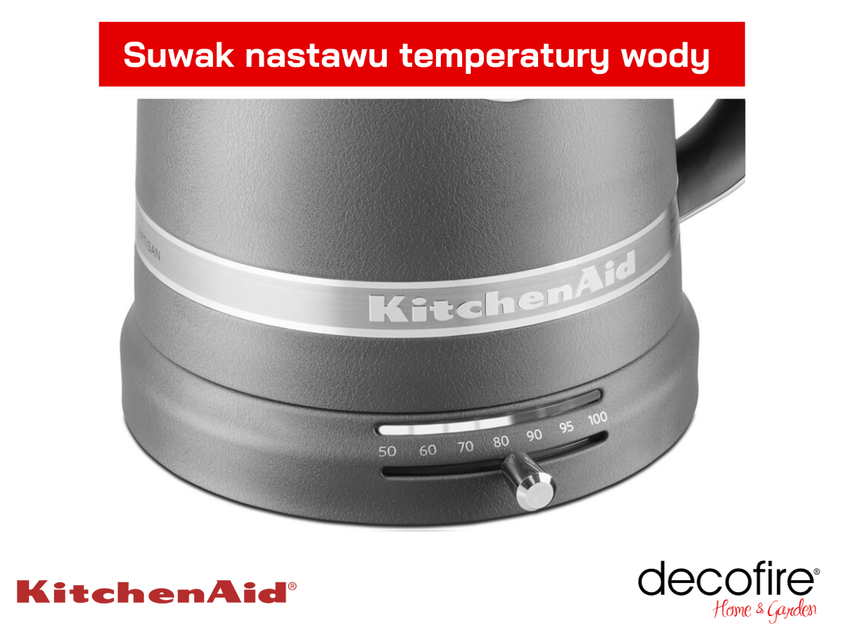 Suwak nastawu temperatury wody od 50°C do 100°C