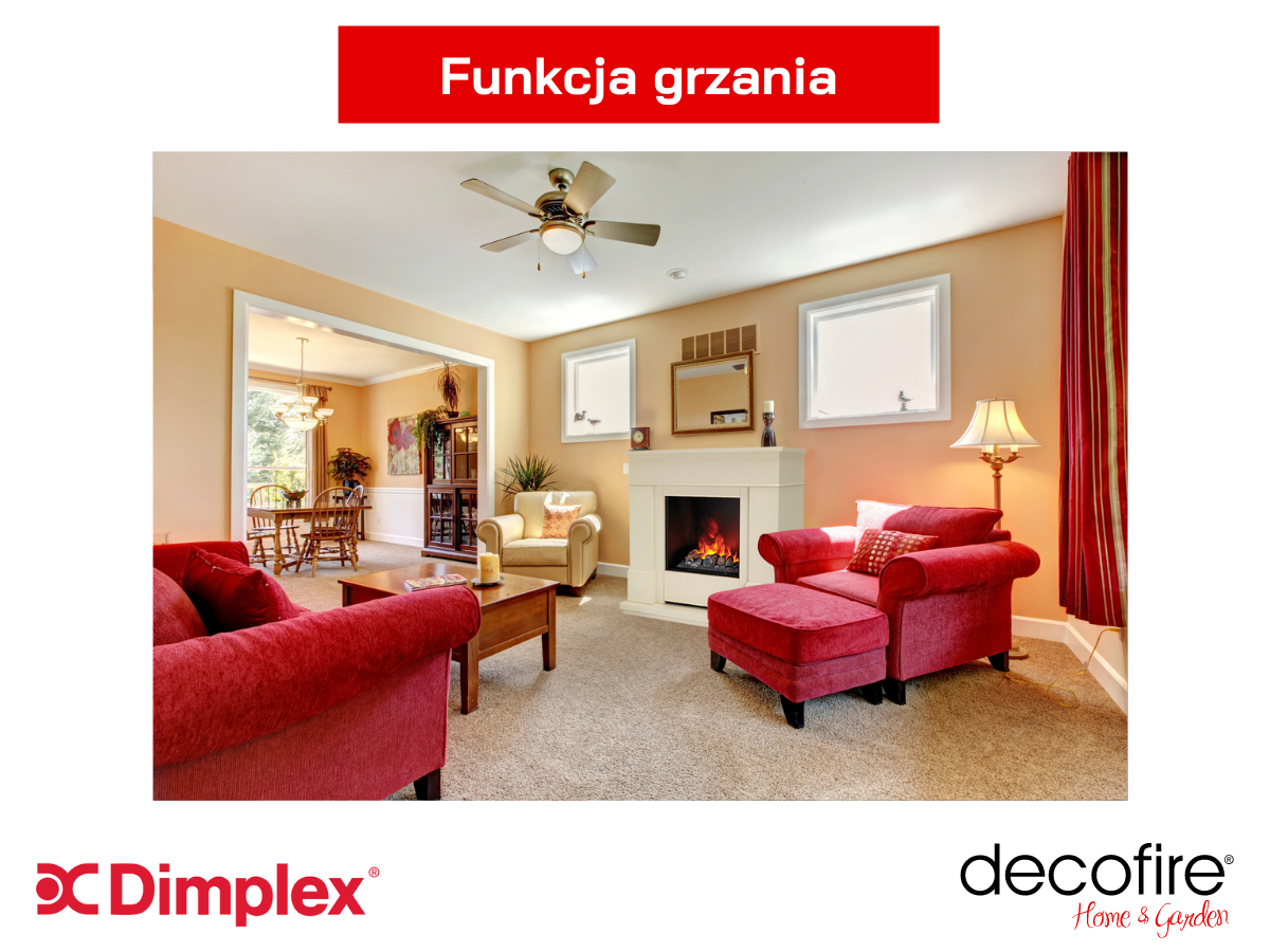 Kominek elektryczny Dimplex Moorefield z funkcją grzania