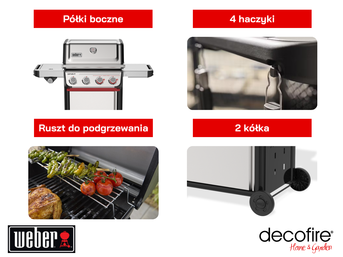 Dodatkowe udogodnienia w grillu gazowym Weber Spirit S-435