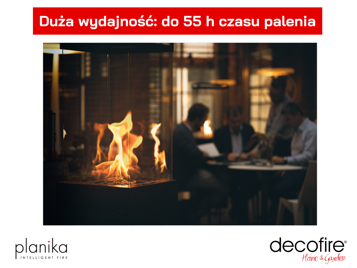 Kominek gazowy wolnostojący Lighthouse Planika do 55 godzin spalania