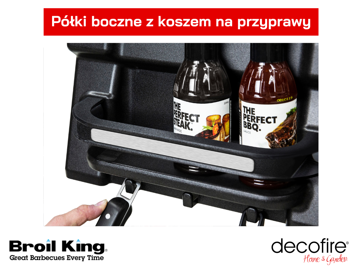 Półka boczna z koszem na przyprawy grill gazowy Broil King Imperial