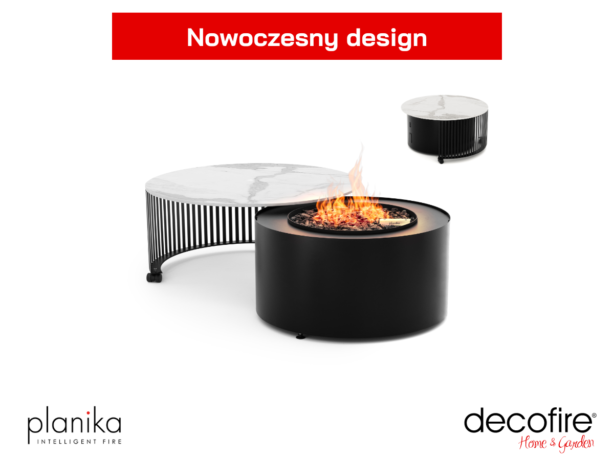 Nowoczesny design – kominek gazowy z funkcją stolika