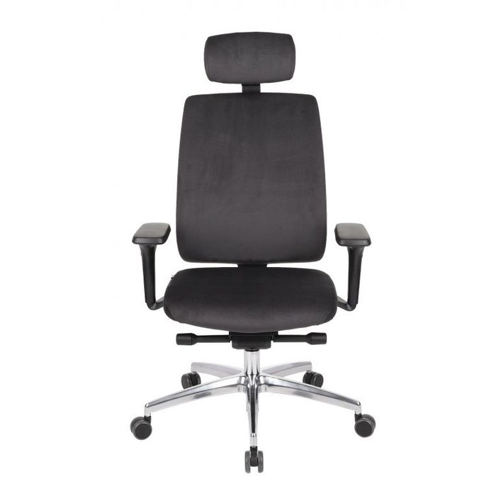 Fotel biurowy Grospol Valio BT HD black chrome tkanina Strong - 8 kolorów