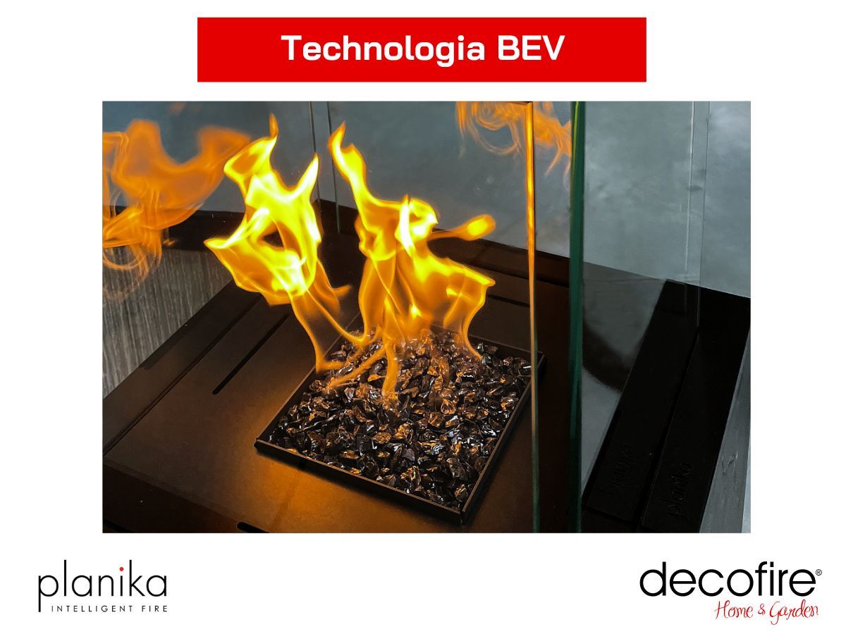 Biokominek automatyczny Porto Daze Planika - technologia BEV