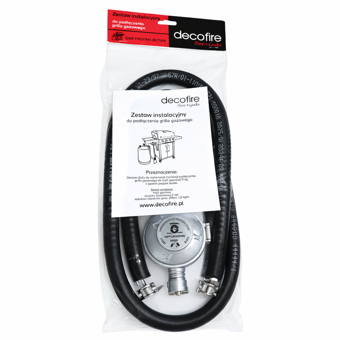 Zestaw podłączeniowy do grilla (wąż + reduktor + opaski) do butli gazowej 11 kg Decofire Premium (720590)