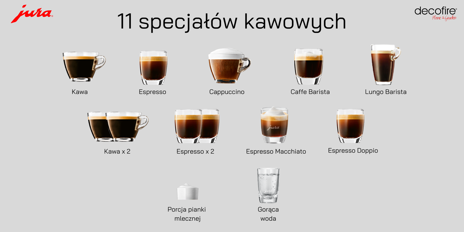 Ekspres do kawy Jura E6 Dark Inox (EB) dostępne kawy