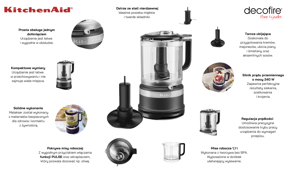 Malakser MINI 1,1 l Matte Black KitchenAid (5KFC0516EBM)