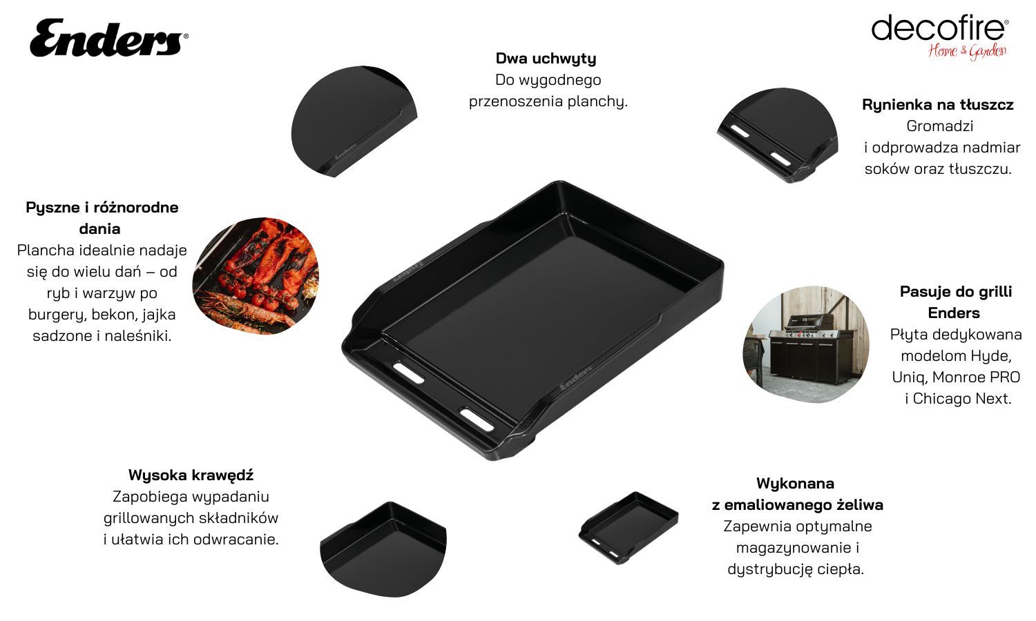 Plancha żeliwna do grilli Uniq PRO Enders (7798)
