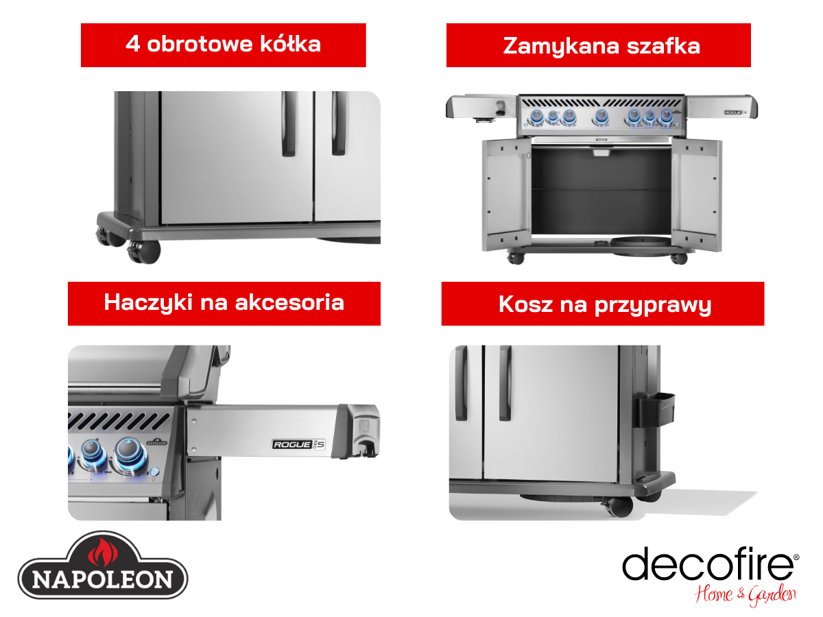 Grill gazowy Napoleon Rogue PRO-S 625 RSIB dodatkowe funkcje