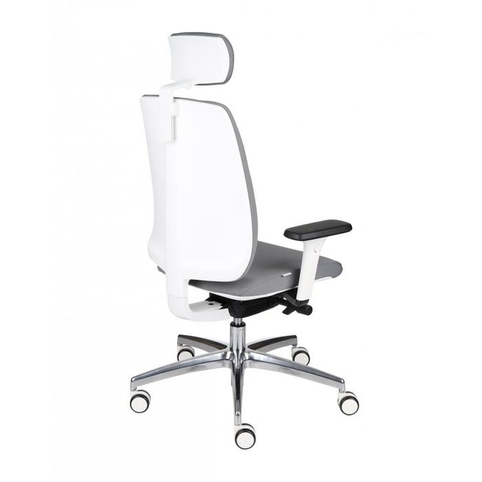Fotel biurowy Grospol Valio WT HD chrome white tkanina Synergy - 12 kolorów