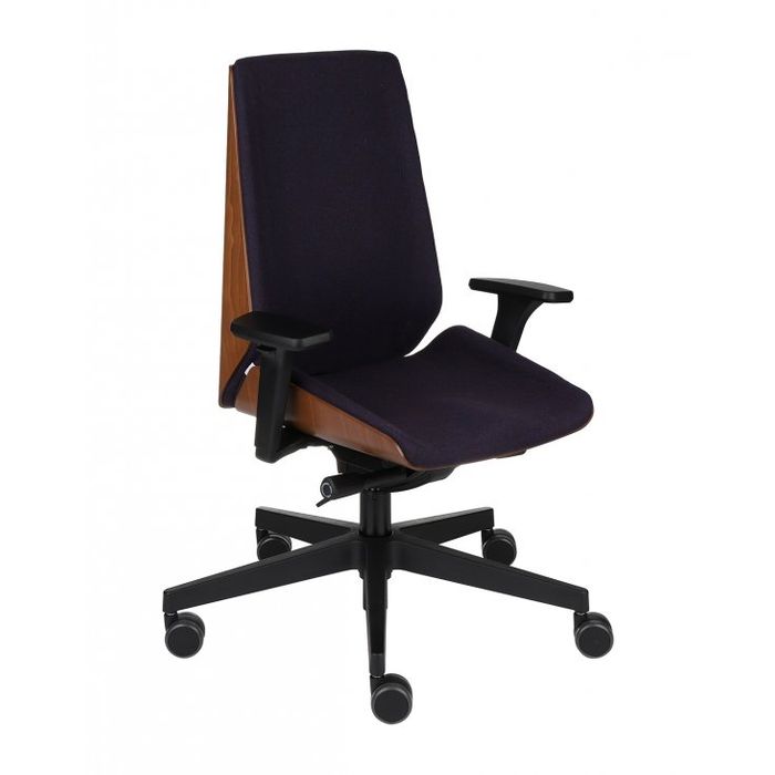 Grospol Fotel biurowy Moon Wood black tkanina Medley - 12 kolorów