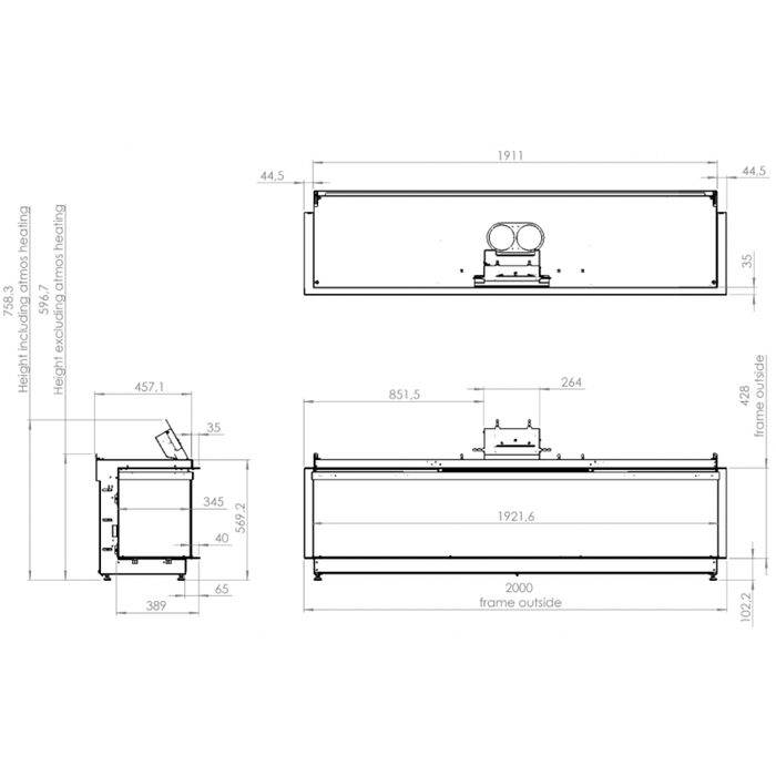 Kalfire kominek elektryczny do zabudowy E-ONE 190S Dual HD