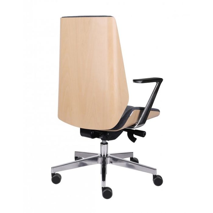 Grospol Fotel biurowy Moon Wood AL1 chrome tkanina Valencia - 12 kolorów