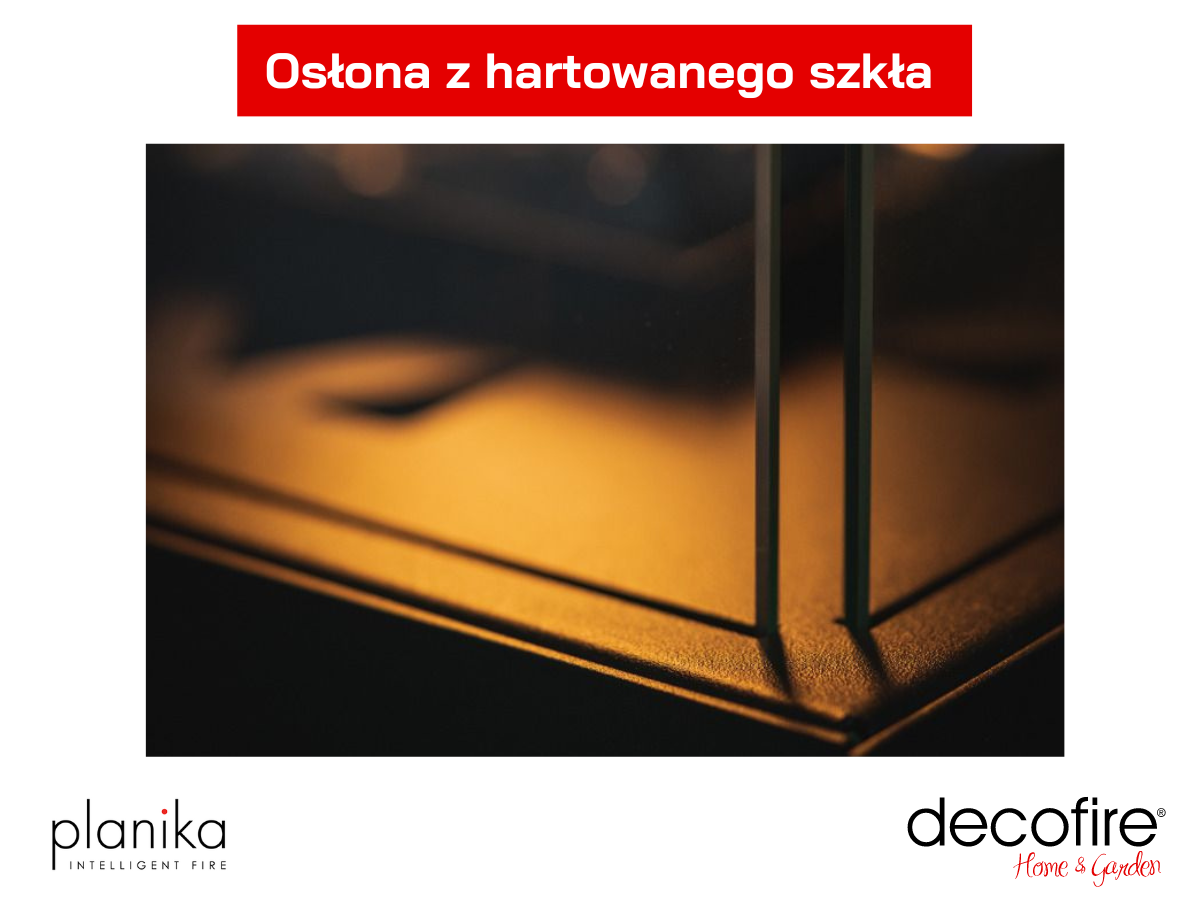Osłona ze szkła hartowanego w kominku Lighthouse Planika