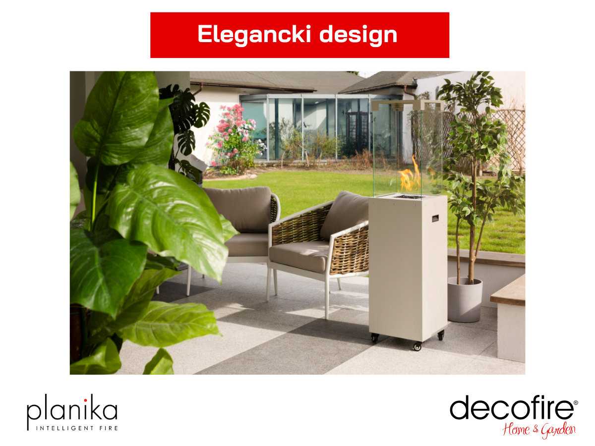 Elegancki design kominka gazowego Faro Silk Grey