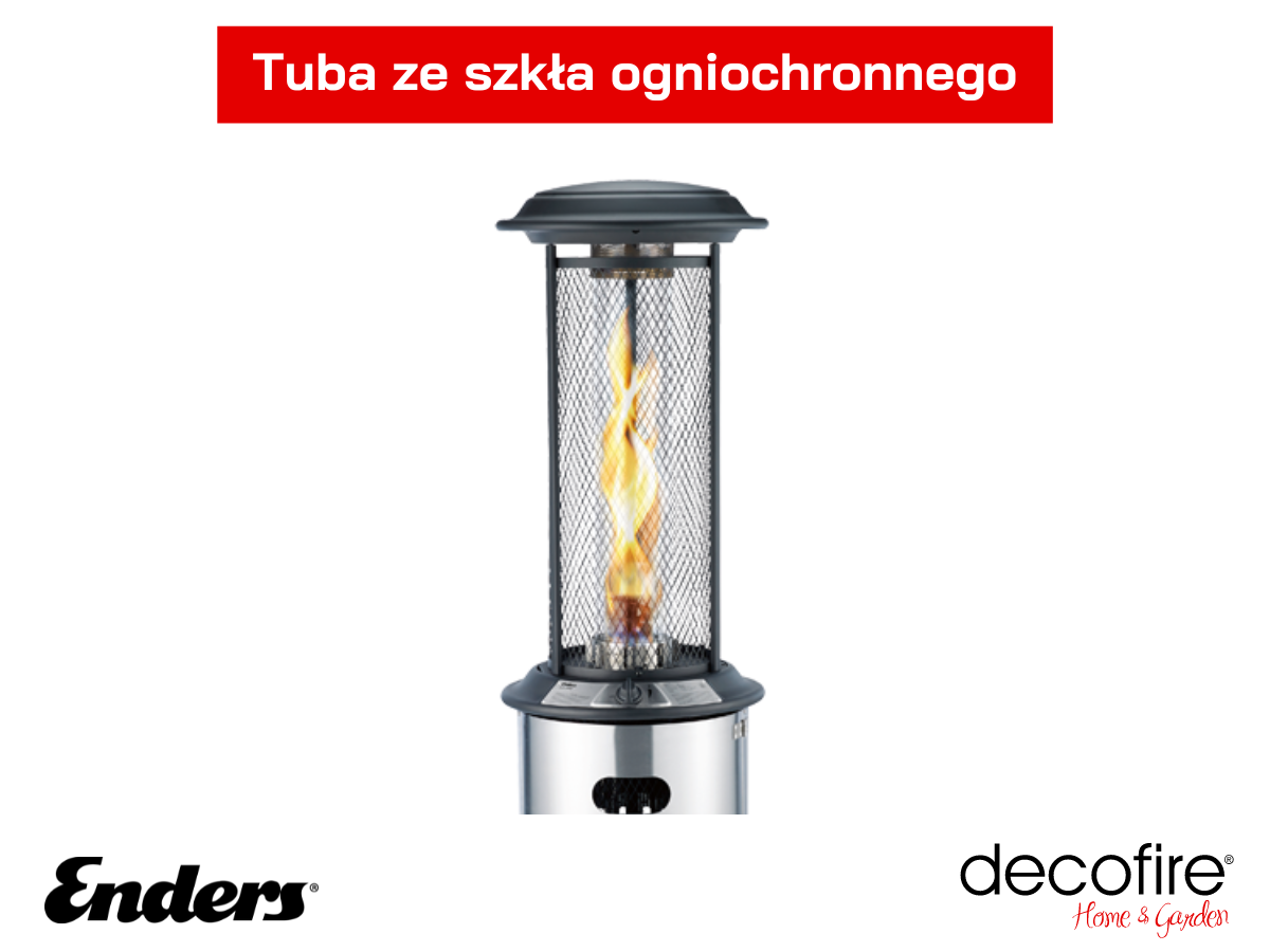 Tuba ze szkła ogniochronnego w ogrzewaczu tarasowym Enders Vulano