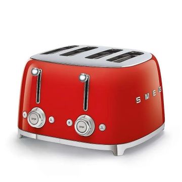 Toster na 4 kromki - 4 kieszenie Smeg Czerwony (TSF03RDEU)