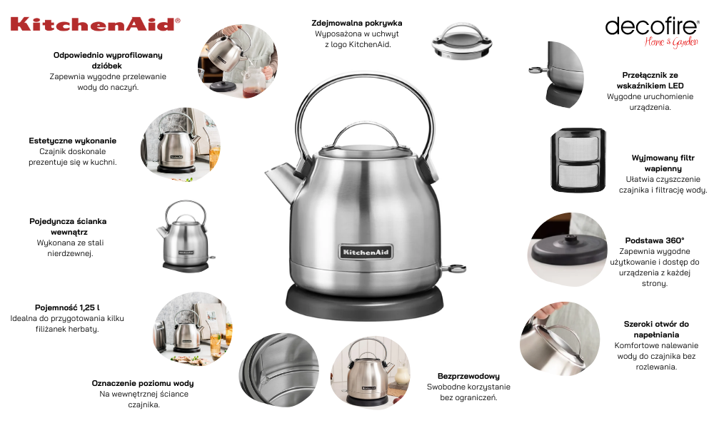 Czajnik Stella 1,25 l Stainless Steel KitchenAid (5KEK1222ESX)