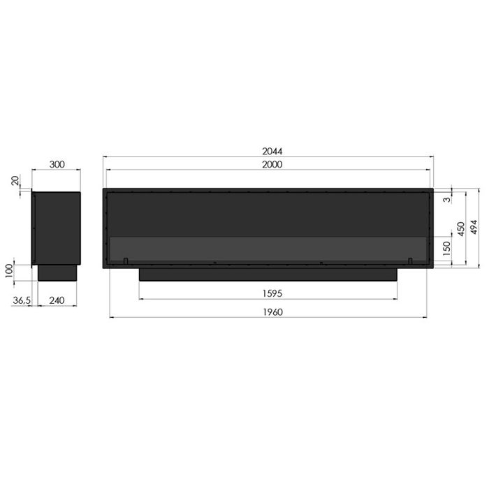 Biokominek do zabudowy Infire Inside Black 2000 Slim Line