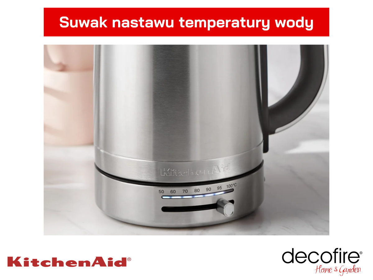 Suwak nastawu temperatury wody od 50°C do 100°C