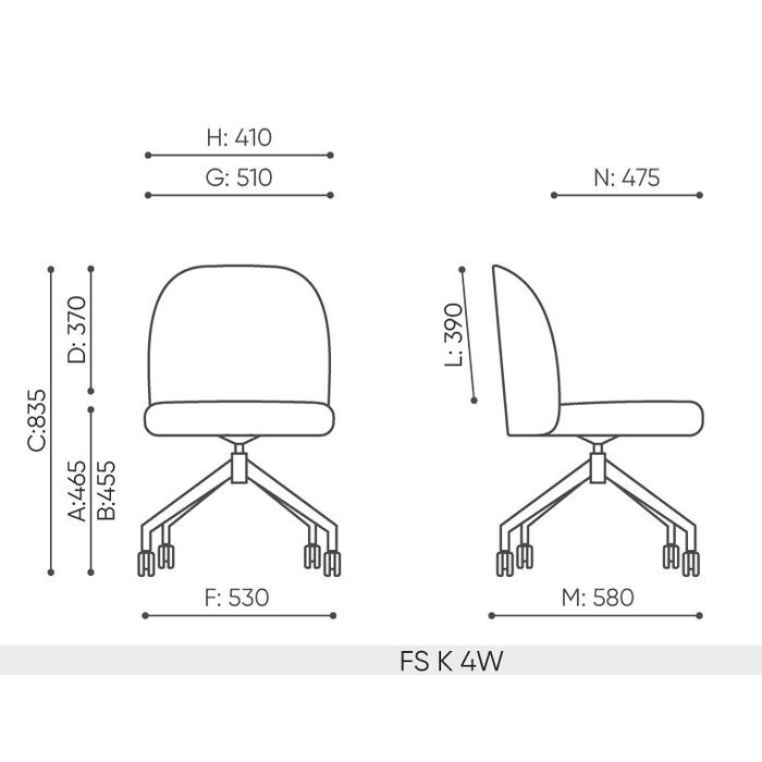 Fotel krzesło obrotowe  FLOS FS K 4W Bejot