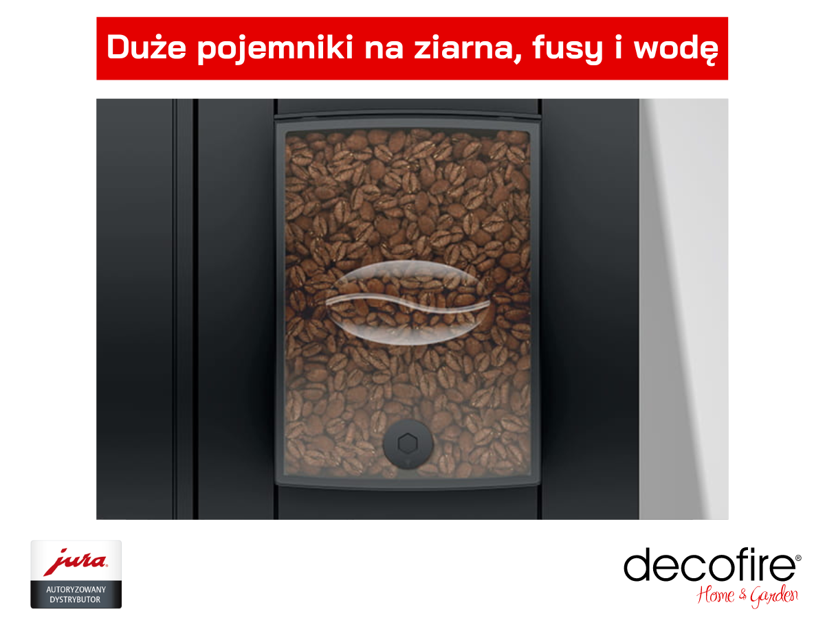 Ekspres do kawy Jura X10 Dark Inox pojemnik na ziarna