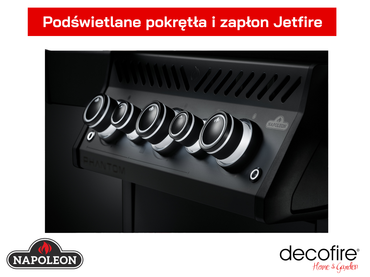 Grill gazowy Napoleon Phantom Rogue SE 425 full mat – podświetlane pokrętła i zapłon Jetfire