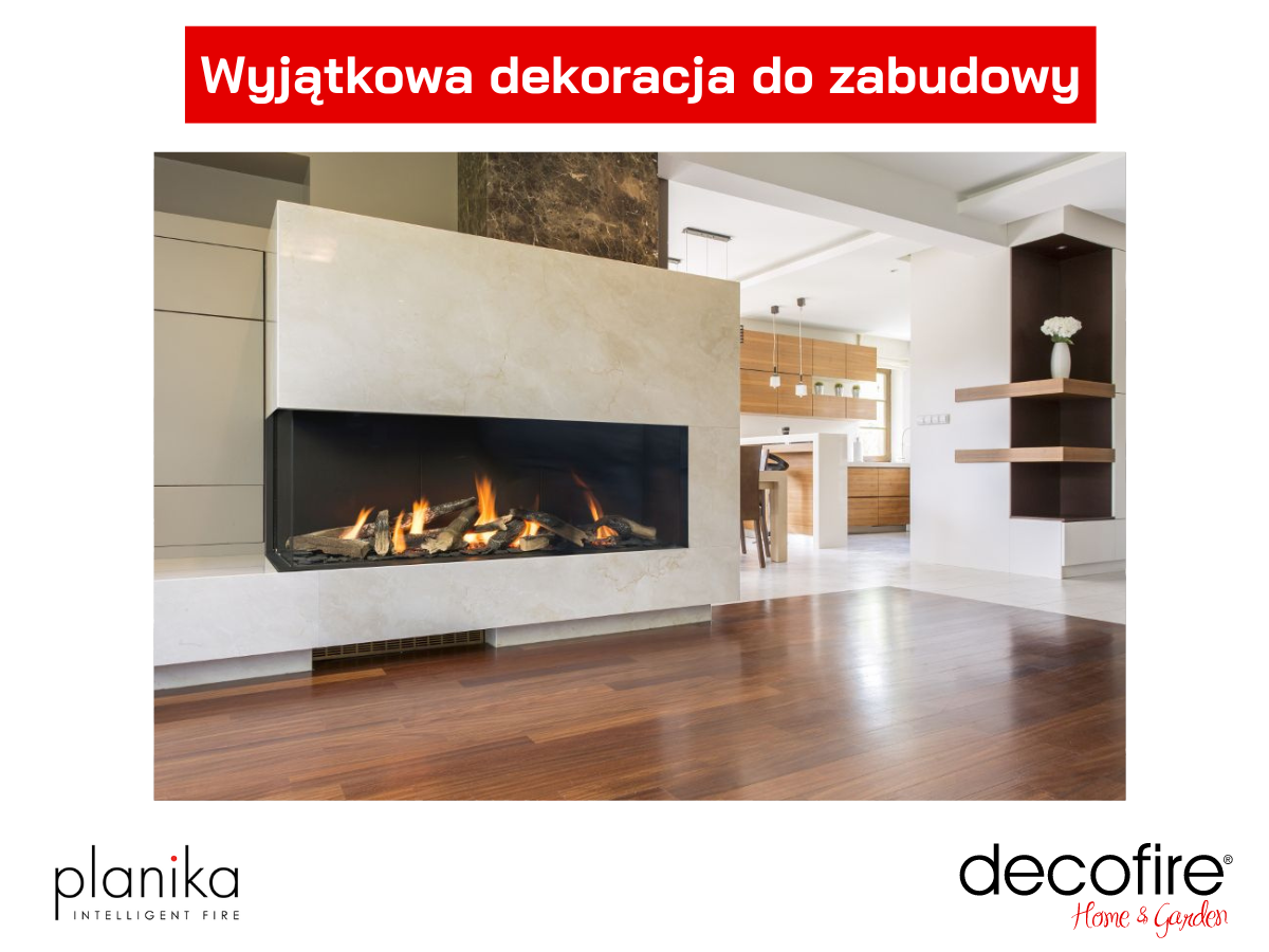 Kominek narożny Planika Valentino 1000 LF w zabudowie