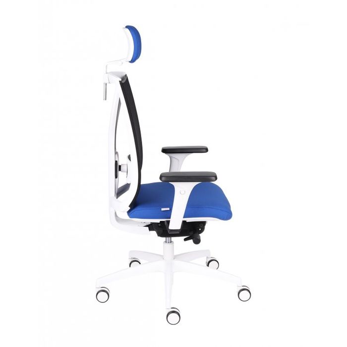Fotel biurowy Grospol Valio WS HD chrome white tkanina Cura - 8 kolorów