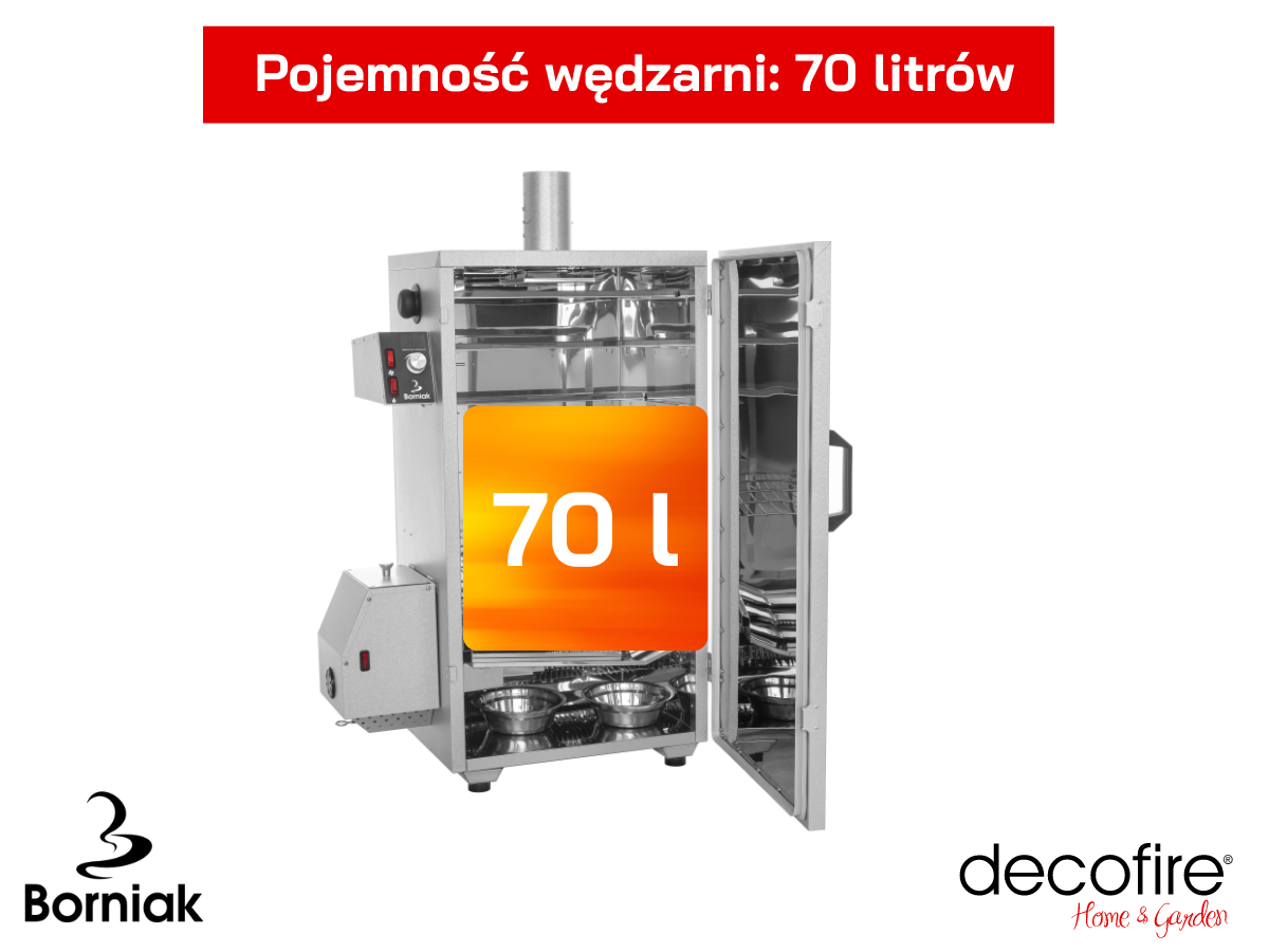 Smoker Borniak BBQ Simple Inox BBDS-70 v1.4 pojemność wędzarni