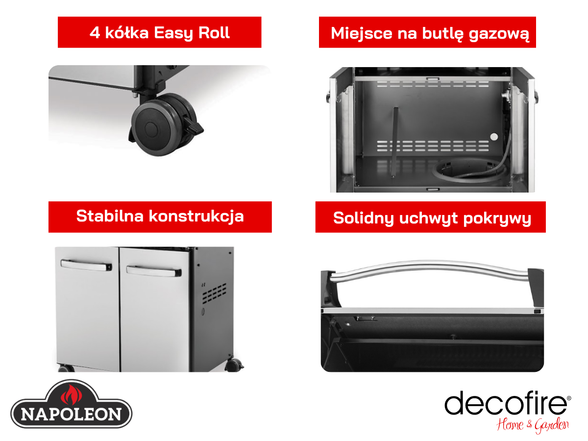 Dodatkowe udogodnienia w grillu gazowym Napoleon Prestige P500-3 RSIB Stainless steel
