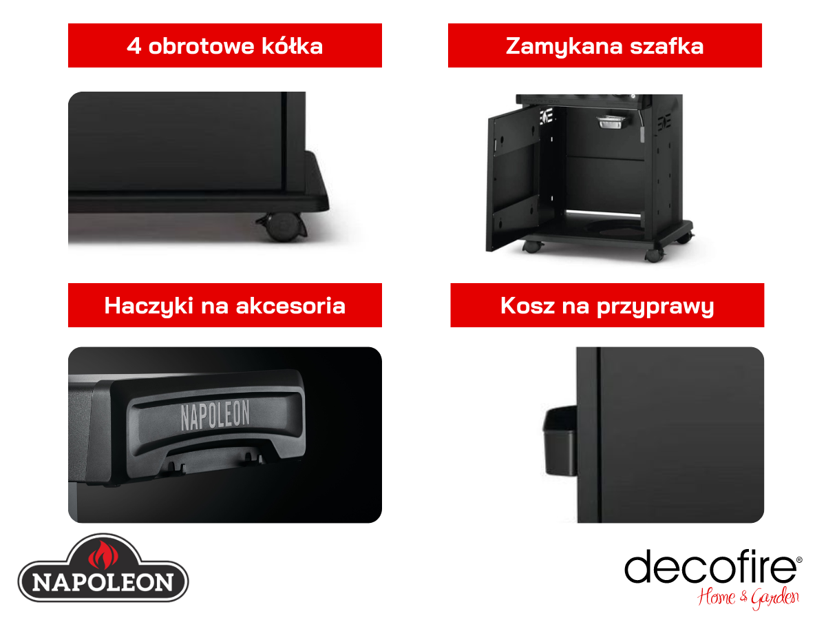 Dodatkowe udogodnienia w grillu gazowym Napoleon Phantom Rogue SE 425 full mat