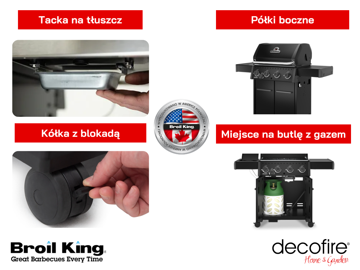 Udogodnienia w grillu gazowym Crown 440 Shadow Broil King