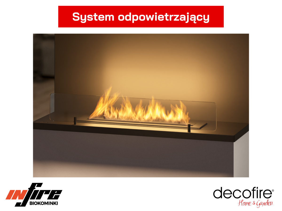 System odpowietrzający w biokominku Infire INSIDE C800 Vers2