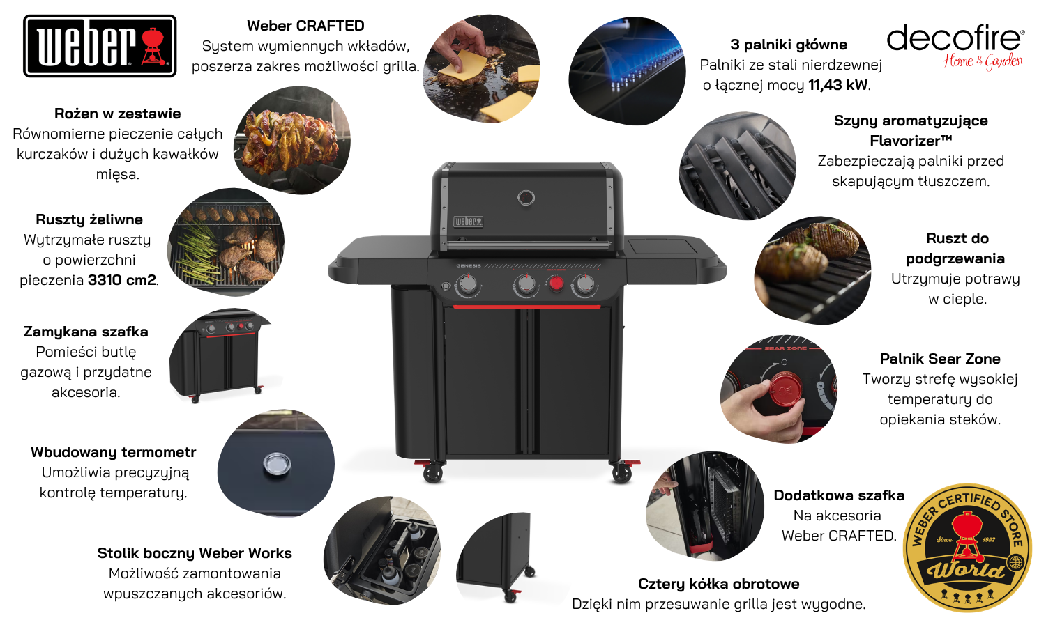 Grill gazowy Weber Genesis E-330WR cechy