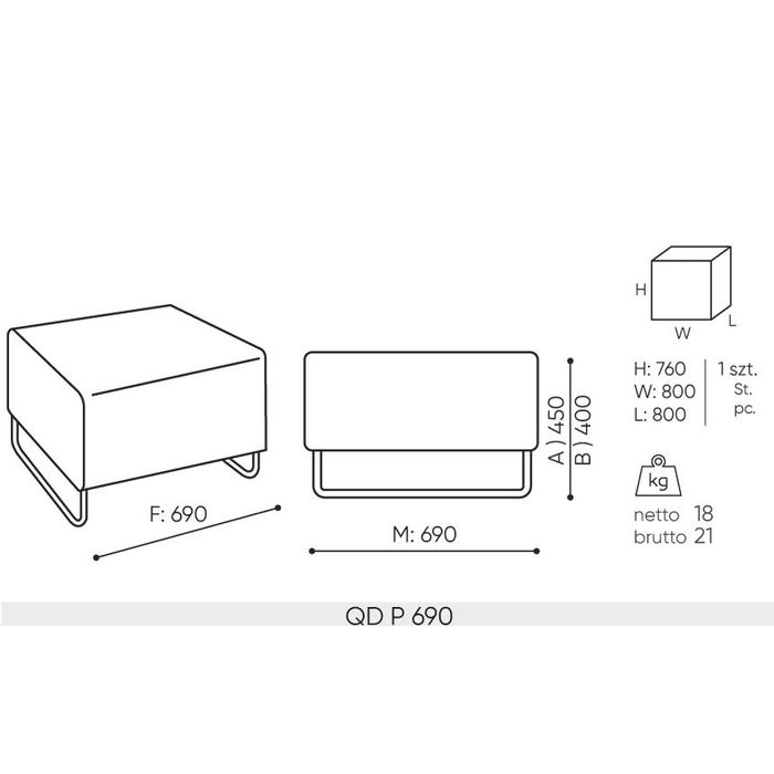 Pufa QUADRA QD P690 Bejot