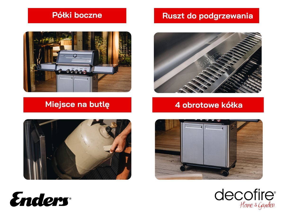 Dodatkowe udogodnienia w grillu gazowym Enders Monroe II PRO 4 SIKR Turbo