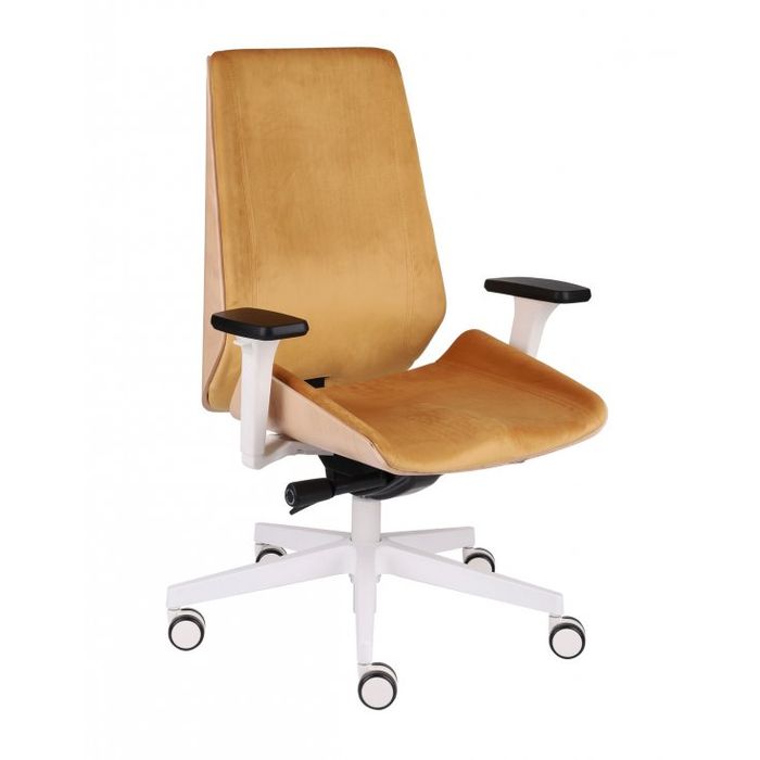 Grospol Fotel biurowy Moon Wood W white tkanina Flex - 8 kolorów