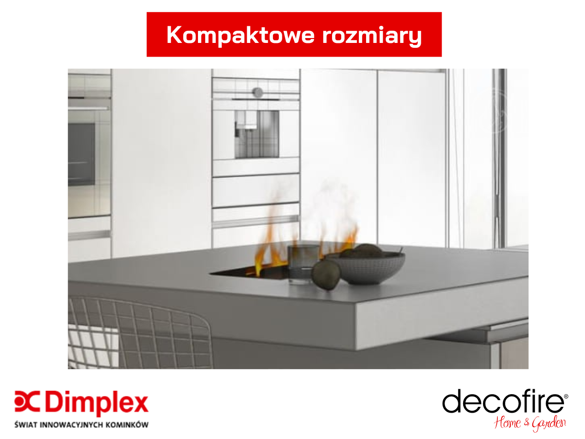 Dimplex kaseta elektryczna 250 3D LED Opti-myst – kompaktowe rozmiary