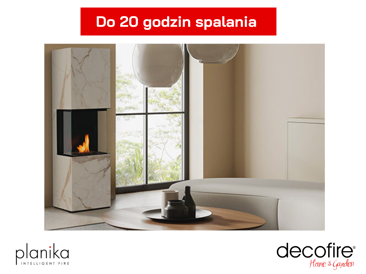 Do 20 godzin spalania w biokominku Rock Daze Planika