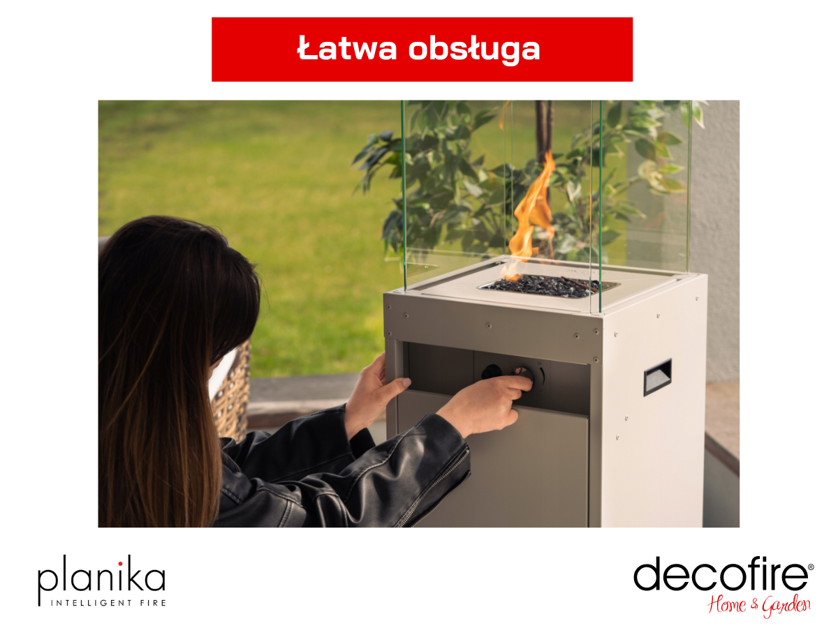 Łatwa obsługa kominka gazowego Faro Silk Grey