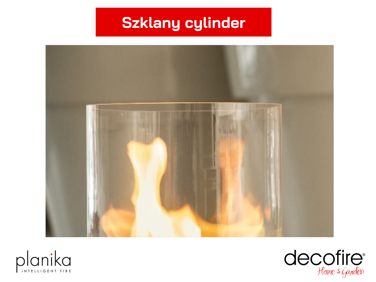 Szklany cylinder w biokominku Planika Dancing Flames