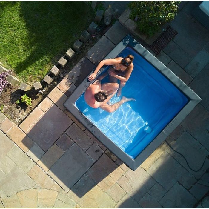Jacuzzi ogrodowe sztywne Wave Garda kwadratowe węgiel czarny 6-osobowe