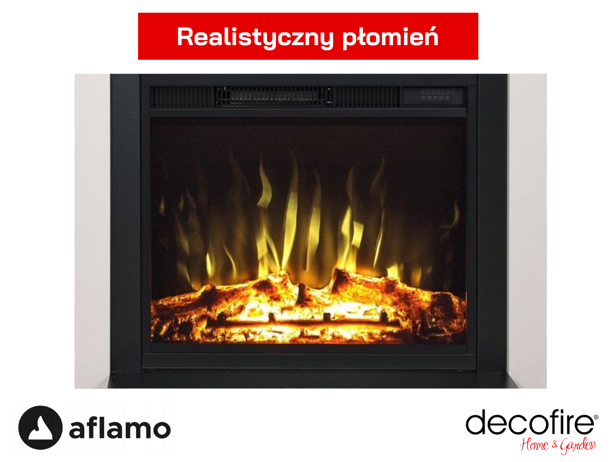 Reaistyczny płomień w kominku elektrycznym Aflamo Simple LED 2D