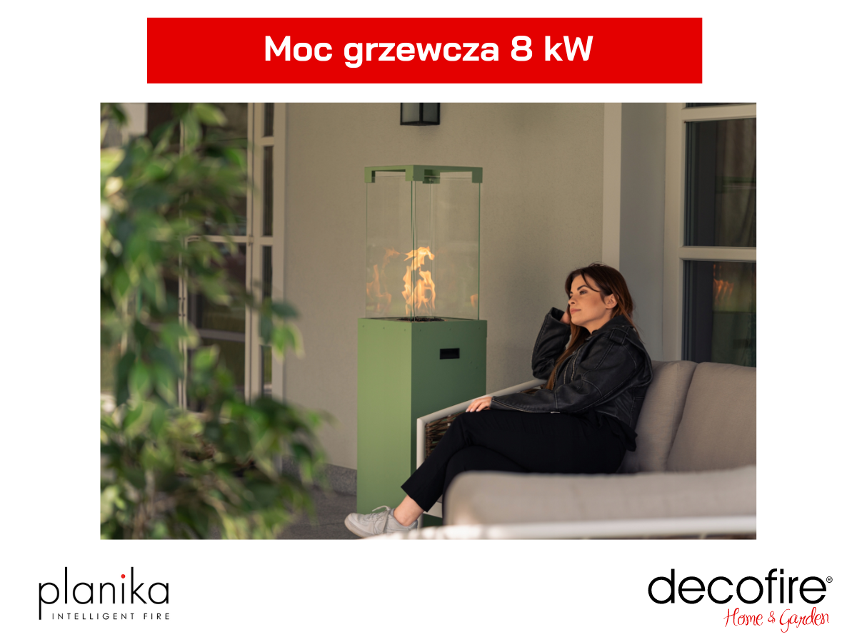 Moc grzewcza kominka Faro Pale Green Planika