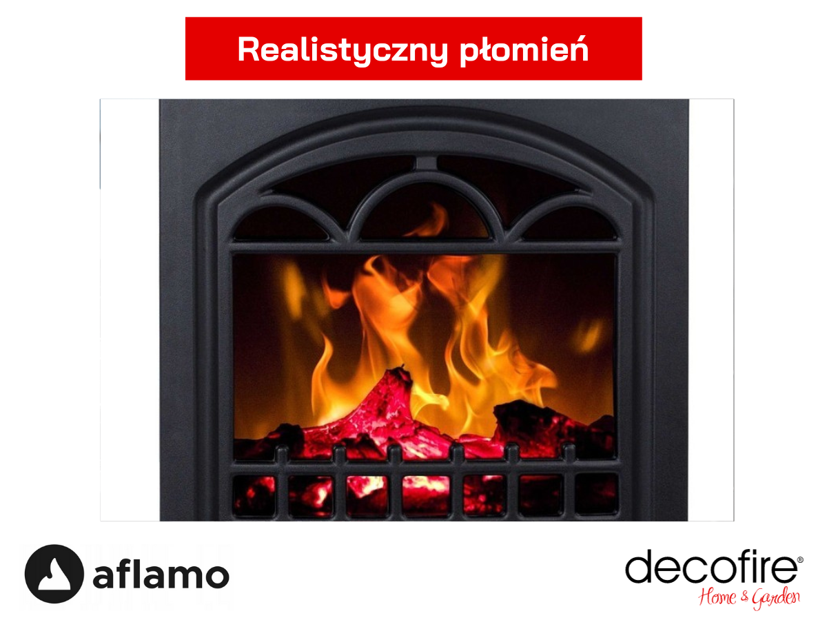 Kominek elektryczny Aflamo Hoover realityczny płomień