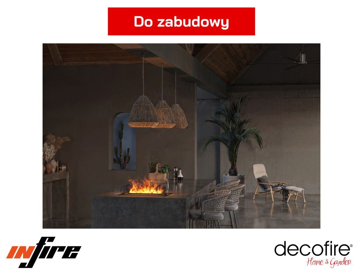 Kominek na parę wodną Infire Insert Invapo 700 Multicolor – model do zabudowy