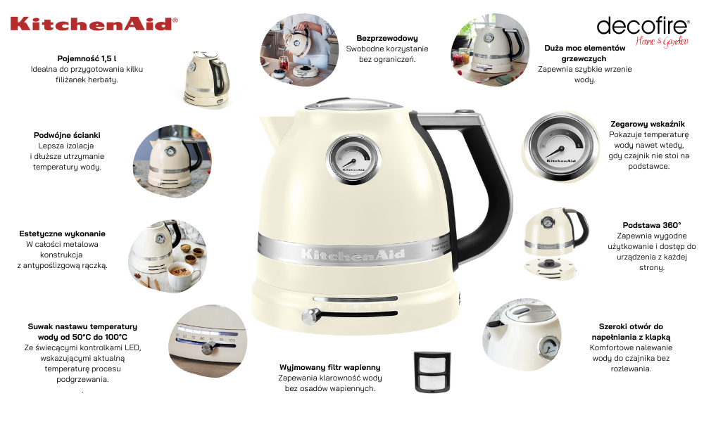 Czajnik Artisan 1,5 l Almond Cream KitchenAid (5KEK1522EAC)