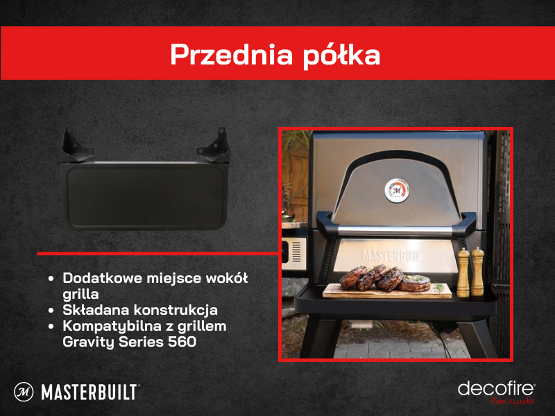 Przednia półka do grilla Gravity Series 560