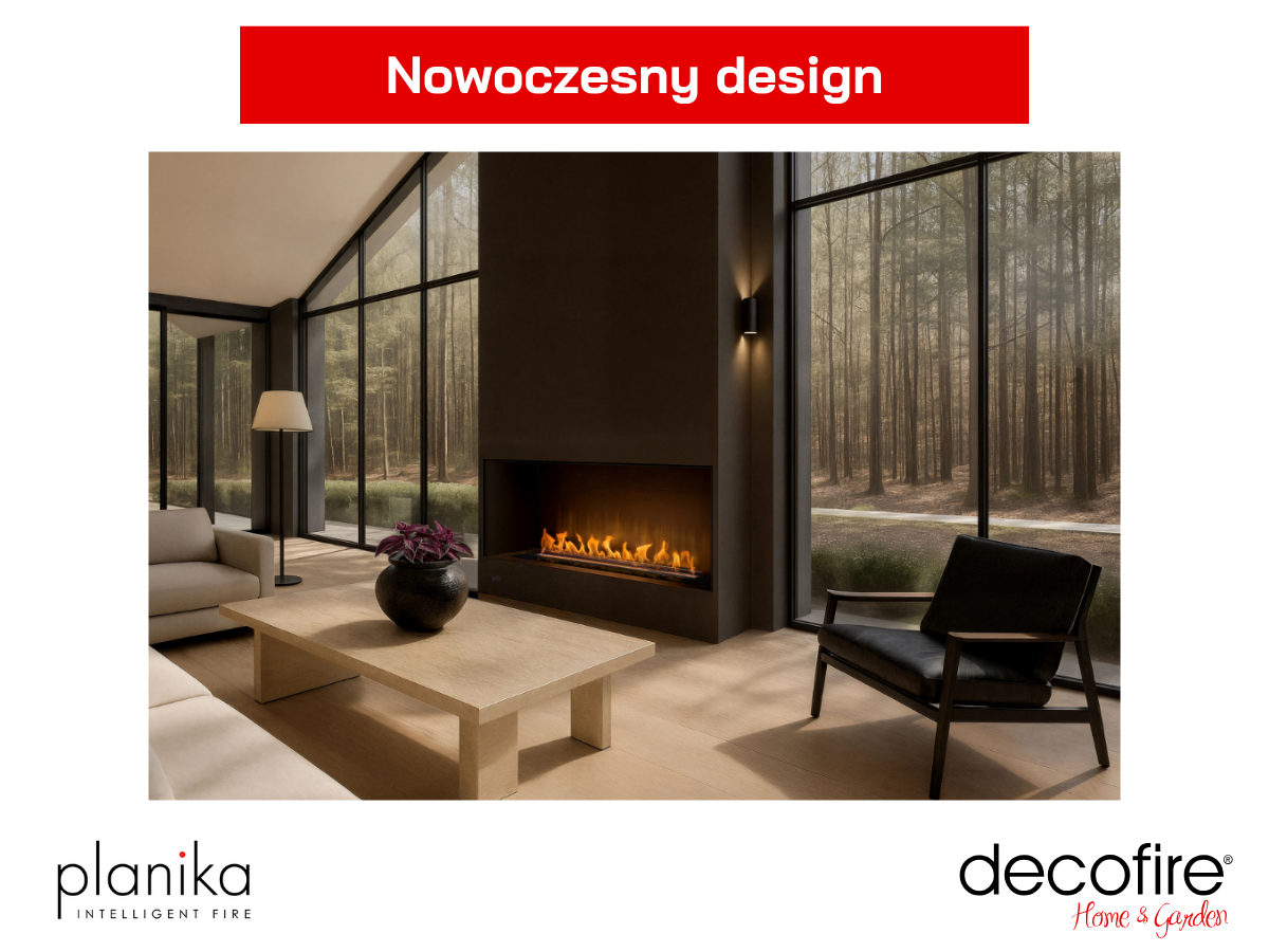 Nowoczesny design biokominka Planika